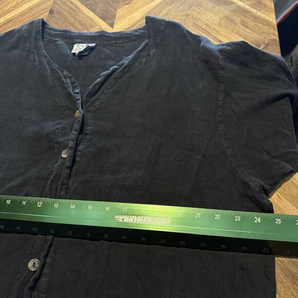 CC Collection Top Linen Button Up Boho Peasant Minimalist Women's XL - Picture 5 of 7